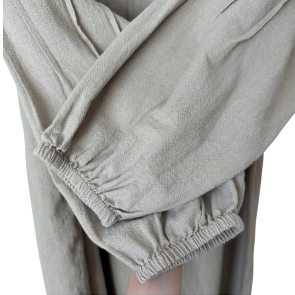 SOFT SURROUNDINGS Pintuck Peasant Boho Natural Cotton Longline Tunic in Tan MED - Picture 9 of 12